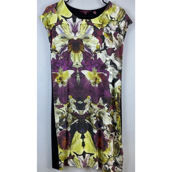 Ted Baker London Sz 2 Orchid Purple Cap Sleeve Shift Stretch Versatile Minala Dr - Picture 1 of 8